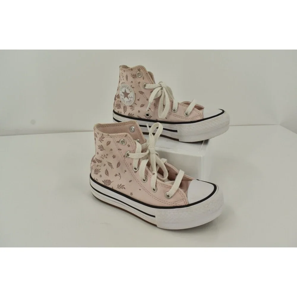 Converse Kids Chuck Taylor All Star High Top Fall Leaves Pink Youth Size 13